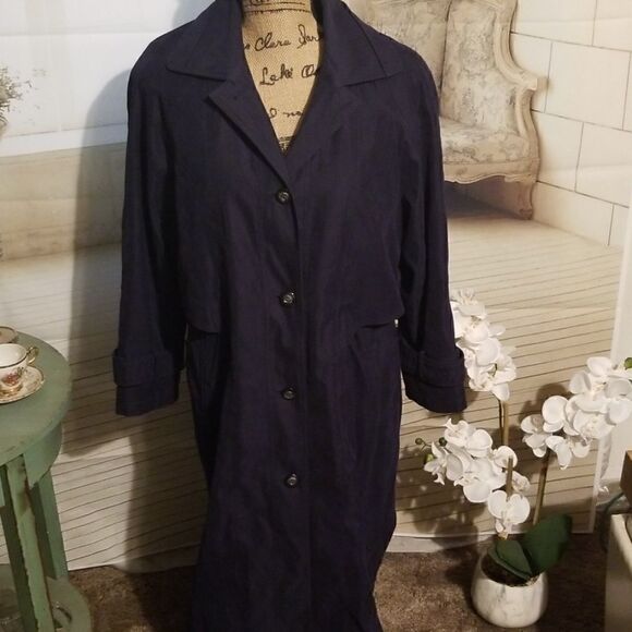 REGENT PARK navy trench coat - Picture 1 of 8